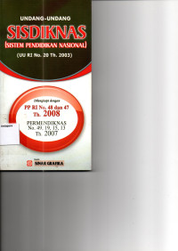 Image of R UNDANG UNDANG SISDIKNAS (SISTEM PENDIDIKAN NASIONAL)
